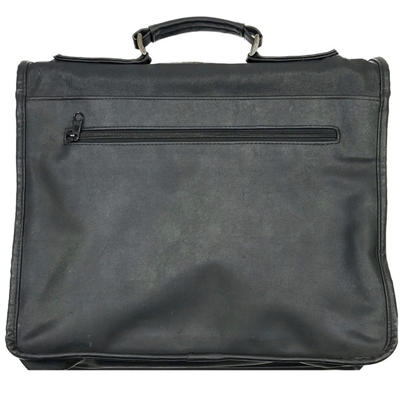 Vintage Leather Messenger / Laptop Bag Detachable Strap Brass‎ Hardware Black - Picture 5 of 8